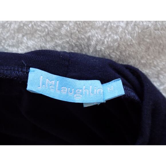 J McLaughlin short sleeve navy mock turtleneck knit top size Medium - Picture 7 of 9